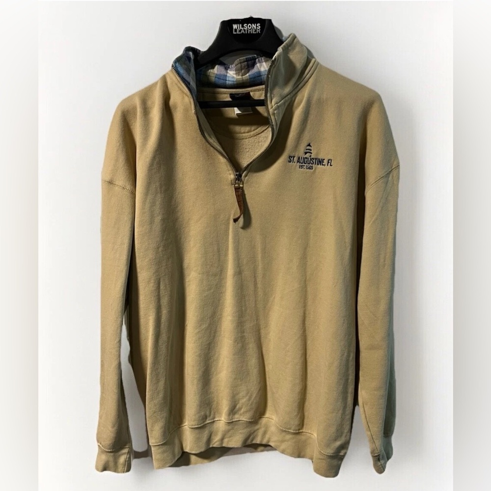 Men's Tan Quarter-Zip Sweatshirt st Augustine Isaac’s designs